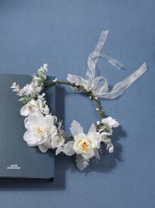 1個女性簡約多變的花冠頭帶,帶有模擬花朵 - 彩色 - 查看 2