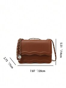 時尚、簡約、純色pu翻蓋女包鏈,大容量,小眾設計,時尚百搭,通勤約會,斜跨包