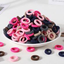 100pcs 0.8-Inch Diameter, Elastic, Non-Damaging Hair Ties For Girls, Suitable For Daily Use - 彩色 - 查看 6