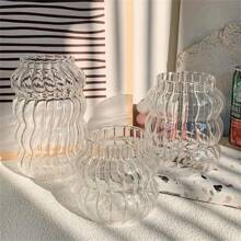 13.7oz/21.1oz/25.3oz Caterpillar Patterned Heat-Resistant Glass Cup, Made Of High Borosilicate Material, Heatproof, Insulated, Apartments Essential, Cafe Glass Cup, Coffee Mug, Coffee Bar Accessories, Glass Cup (Without Lid And Straw)