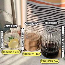 13.7oz/21.1oz/25.3oz Caterpillar Patterned Heat-Resistant Glass Cup, Made Of High Borosilicate Material, Heatproof, Insulated, Apartments Essential, Cafe Glass Cup, Coffee Mug, Coffee Bar Accessories, Glass Cup (Without Lid And Straw)
