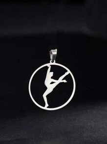 1個不鏽鋼藝術體操家庭吊墜,diy耳環、項鍊、珠寶製作必備