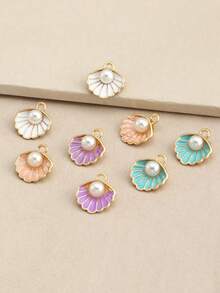 8 Piezas Colgante De Concha Y Perla Simple, Todo Fósforo, Creativo, A La Moda - Multicolor - Ver 3