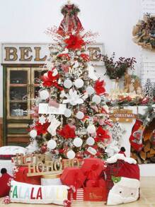 12 件圣诞树挂饰，闪闪发光的球装饰，适合圣诞派对、房间装饰、圣诞节 - 白色 - 查看 2