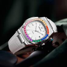 ONOLA Mới Sang trọng Đồng hồ Làm Việc  Da thật Đồng hồ Không thấm nước Nam Đồng hồ Sáng Ngày Thạch anh Nam Đồng hồ - trắng - Xem 1