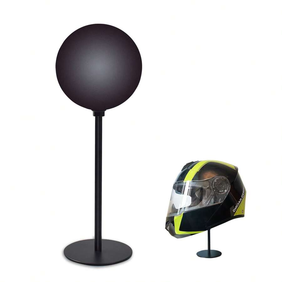 CHCYCLE Soporte De Casco De Metal, Soporte De Casco Para Motocicleta, Soporte De Exhibición Giratorio Para Estante De Casco De Escritorio De Metal Para Casco De Motocicleta, Gorras, Sombreros Y Casco De Rugby - Negro - Ver 1
