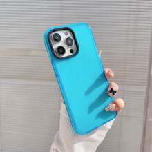 荧光霓虹透明软硅胶手机壳适用于 14 Plus 13 12 11 Pro Max 防震保险杠透明保护套 - 藍色 - 查看 13
