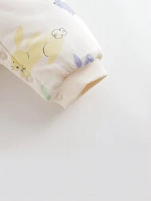 時尚可愛印花連帽加厚爬服,適用於女寶寶,冬季