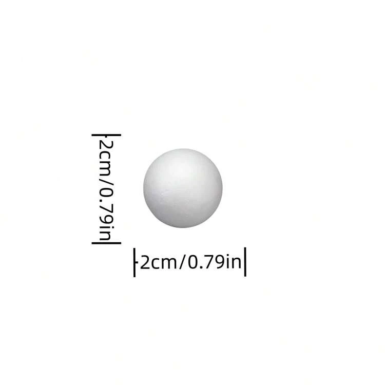 50pcs White Solid Polystyrene Foam Balls 2-5cm/0.79-1.97in Diy Material Decorative Ball For Starry Sky Diy Crafts, Pe Foam Spheres For Diy Creative Decoration, Wedding Decoration, Tree Ornament Best Gifts Birthday - White - View 2