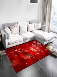 1pc Christmas Gift Patterned Carpet/rug - Multicolor - View 3