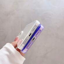 荧光霓虹透明软硅胶手机壳适用于 14 Plus 13 12 11 Pro Max 防震保险杠透明保护套 - 藍色 - 查看 9