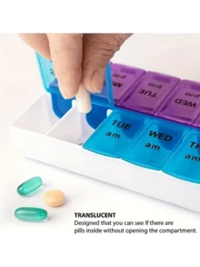 1 Pieza Caja De Pastillas, Organizador De Medicamentos - Dos colores - Ver 3