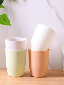 1pc Plastic Multi-function Matte Couple Mouthwash Cup For Home Bathroom - Multicolor - View 1