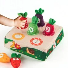 1 組 6 件組嬰兒胡蘿蔔形紙巾盒玩具,卡通設計,防咬,防撕裂,早期教育遊戲