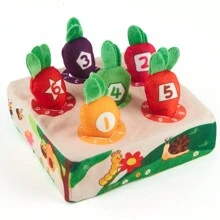 1 組 6 件組嬰兒胡蘿蔔形紙巾盒玩具,卡通設計,防咬,防撕裂,早期教育遊戲