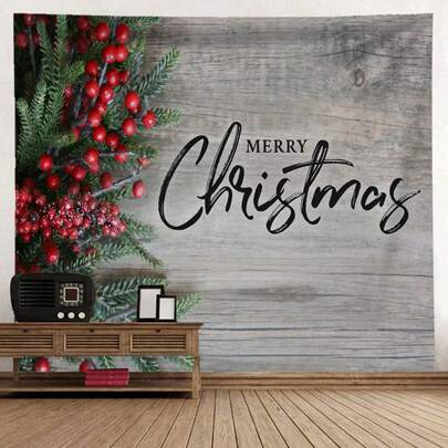 1pc Peach Skin Background Hanging Cloth Christmas Doodle Pattern Wall Tapestry For Bedroom Living Room Decoration, Flag For Room, Room Decor, Tapestry, Wall Art ,Room Stuffs, Flags For Room, Christmas Decor, Home Decor, Tapestries, Christmas Decorations