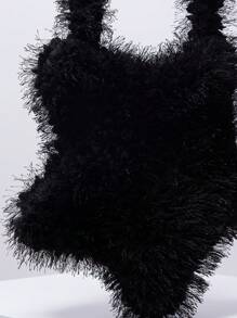 Solid Color Star Shaped Women's Crossbody Bag, Stars Hollow Women Bag