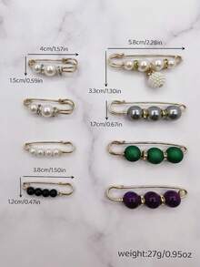 8pcs/set Colorful Fashionable Safety Pins For Adjusting Clothes Size - Multicolor - View 7