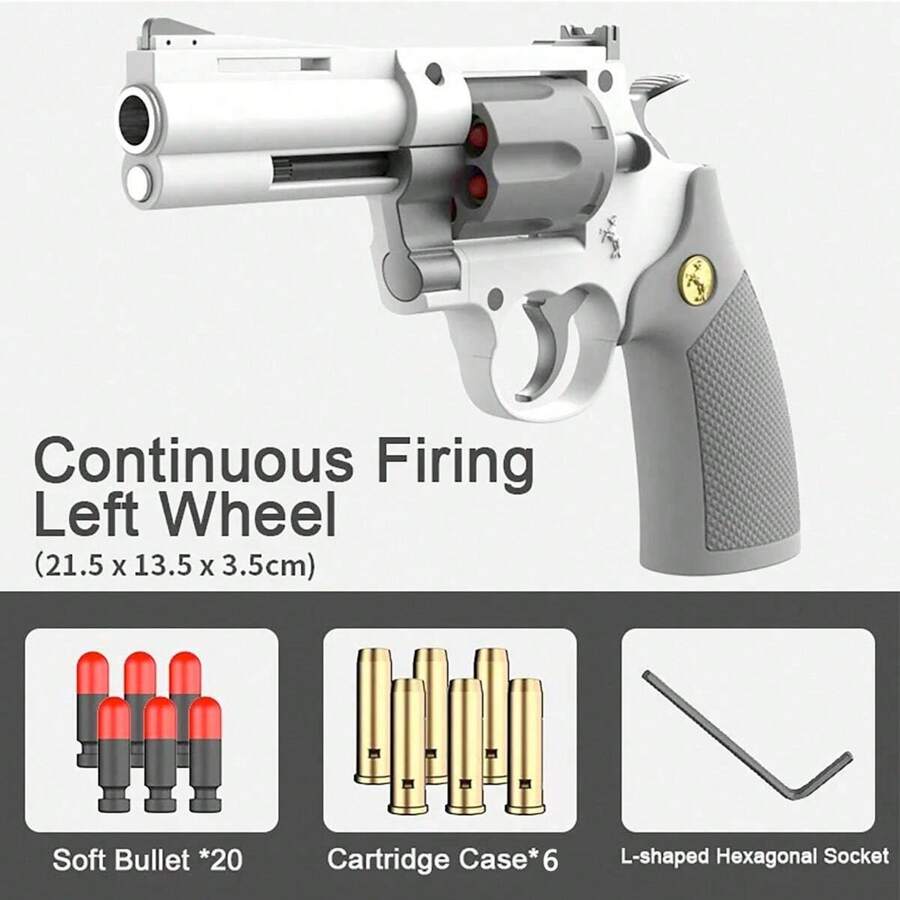 柯爾特蟒蛇型短左輪手槍雙動左輪手槍尼龍金屬模擬小手槍半自動爆彈彈射軟彈玩具槍