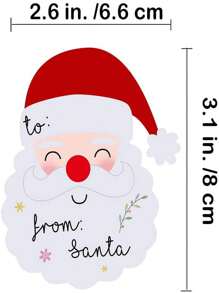 1 Sheet/9pcs Santa Claus Gift Tags Stickers For Christmas Presents And Gift Wrapping - Multicolor - View 6