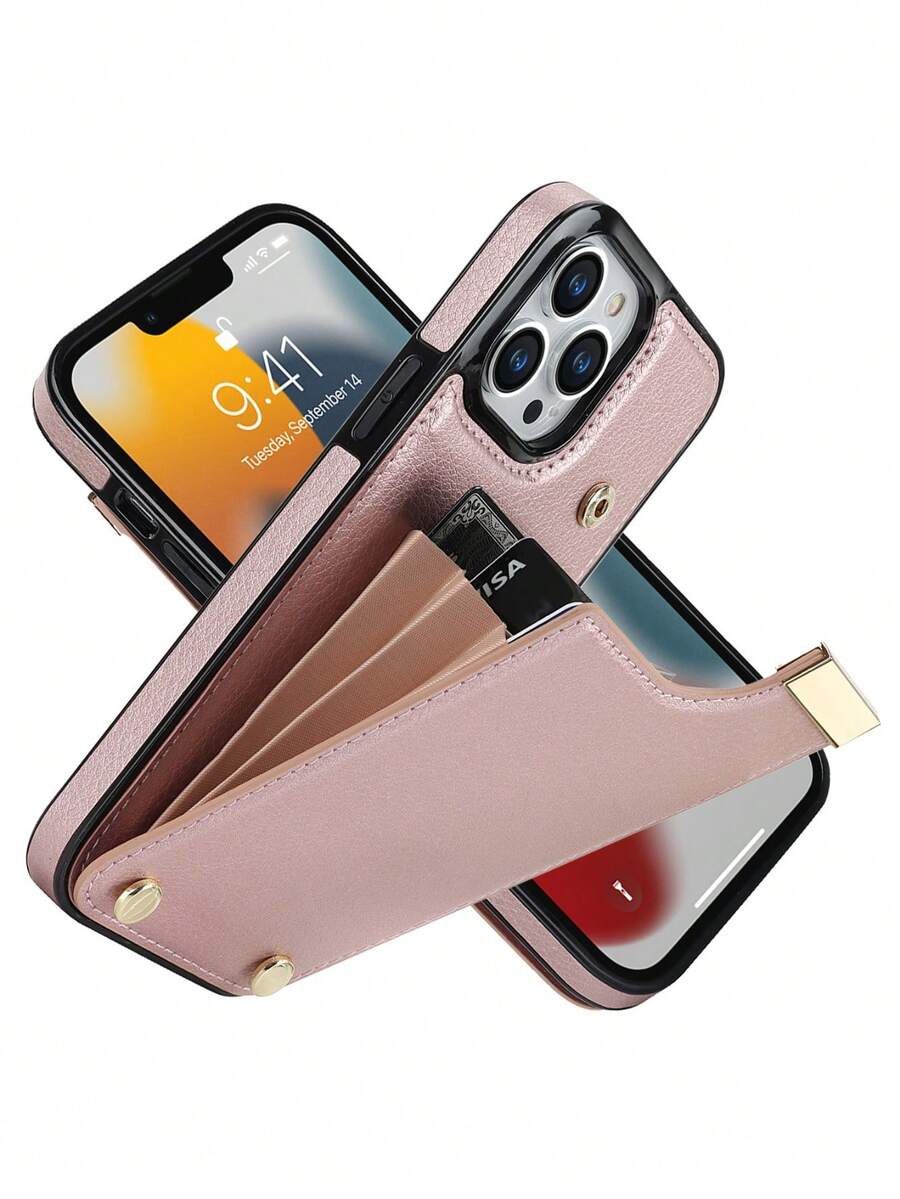 適用於 iPhone 11 12 13 14 15 Pro Max 的豪華真皮手機殼，帶有卡槽支架保護套