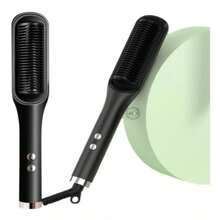Cepillo Alaciador Secador Eléctrico Suave Iónica Negativas - Negro - Ver 1