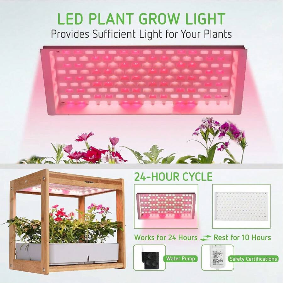 VIVOSUN Hydroponics Growing Kit Indoor Gardening Plant Kit with LED