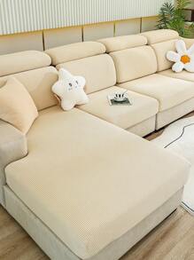 1入現代極簡風格彈性沙發套,附坐墊套,米白色,適用於l型和1/2/3/4座沙發,提供保暖、防塵、耐用、機洗和適用於全季節 - 米色 - 查看 1