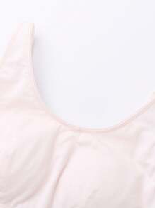 Annil Conjunto de 2 piezas suave y cómodo para niña preadolescente, top tipo camisola y sujetador deportivo transpirable (rosa) - Rosa - Ver 3