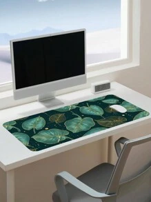 1pc Green Leaf Pattern Anti-slip Gaming & Working Mouse Pad, 4 Sizes Optional - Coral Pink - View 1