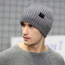 1頂最新款2024灰色冬季針織帽,厚實內裡保護耳朵,戶外保暖無帽邊帽子,男女皆宜 - 深灰色 - 查看 5