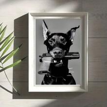 1 件/套黑狗帆布畫,客廳臥室帆布裝飾畫,輕奢客廳背景牆畫工作室走廊藝術無框 - 黑色 - 查看 4