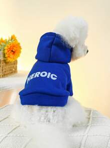 1件狗貓寵物服飾,適用於小型至中型寵物,兩腳帽衫款式-勇敢藍光板運動襯衫 - 藍色 - 查看 1