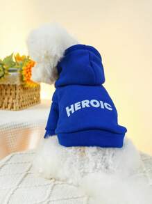 1件狗貓寵物服飾,適用於小型至中型寵物,兩腳帽衫款式-勇敢藍光板運動襯衫 - 藍色 - 查看 4