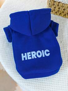 1件狗貓寵物服飾,適用於小型至中型寵物,兩腳帽衫款式-勇敢藍光板運動襯衫 - 藍色 - 查看 3