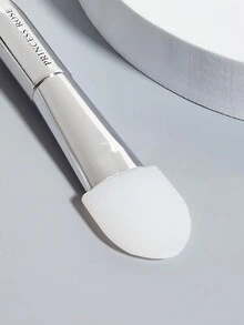 Princess Rose Dual End Silicone Face Mask Applicator, 1pc Soft Silicone Face Scrubber Makeup Beauty Brush Tools for Clay, Cream, Gel, and Mud Facial Masks - Silver - View 2