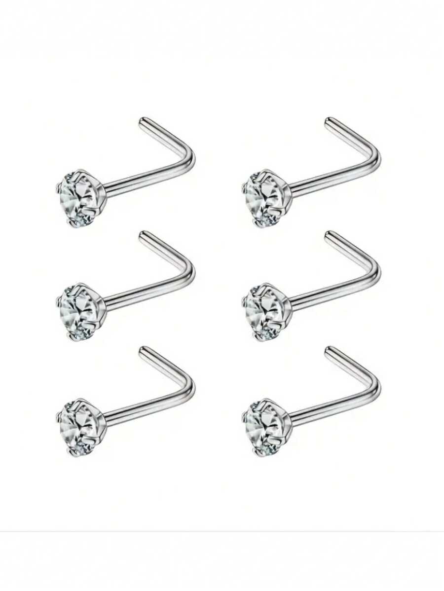 6pcs Titanium Nose Studs Nose Rings For Men