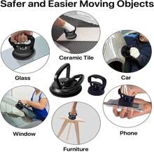 Dent Puller, Car Dent Puller Remover Tool, Car Dent Repair Kit, Strong Suction Cup for Car Repair, Screen, Glass, Objects Moving - Black - View 7