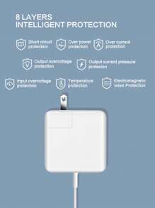 compatible con manzana ordenador Cargador Macbook Air ordenador portátil energía Adaptador cargador rápido 45W cuadrado energía Cable adaptador longitud 1.8m Enchufe US - Blanco - Ver 5