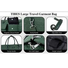 Chất rắn Có màu sắc Đồ họa Houndstooth Với Mặt trước Túi Retro Du lịch Quần áo Cái túi + Cuối tuần Cái túi Dành cho Nữ/Nam , Dung lượng lớn , Có thể mặc nhiều cách Treo Túi vải thô - Màu xanh lá cây đậm - Xem 11