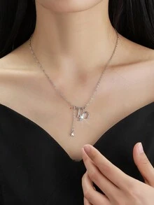 1入流行星座鑽石吊墜項鍊,適合女性日常佩戴