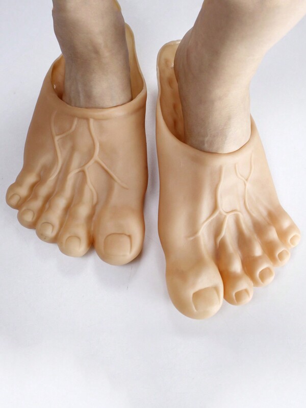 Prank Simulation Big Feet Barefoot Five Fingers Flip Flops Funny Toe