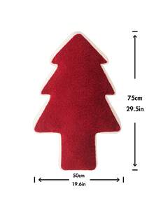 1 Pieza Almohada De Poliéster Con Forma De Árbol De Navidad - Rojo - Ver 5
