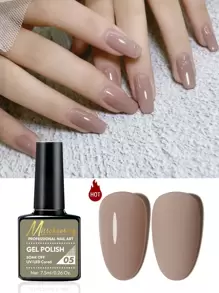 Misscheering 1 瓶 7.5 毫升純色紫外線凝膠指甲油,持久凝膠指甲油適合日常或旅行使用浸泡凝膠指甲藝術 Diy 美甲適合家庭沙龍 - 卡其色 - 查看 2