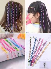6 Piezas Herramientas De Trenzado De Cabello Para Niños, Incluye Cintas Para La Cabeza, Cuerdas Coloridas Para Trenzas, Accesorios Para El Cabello Para Niñas, Azul - Azul - Ver 1