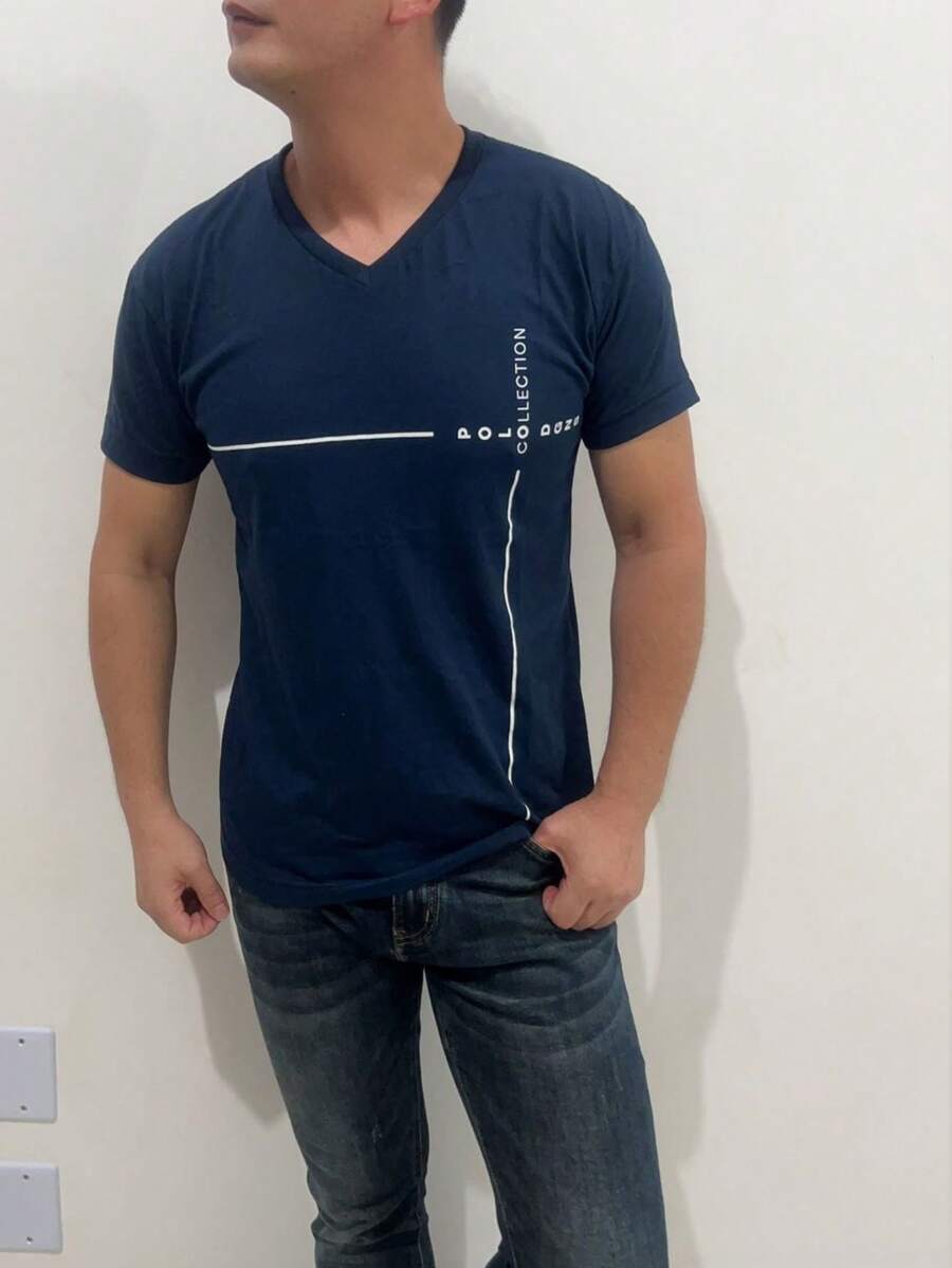 Men T-Shirts - 藏蓝色 - 查看 1