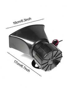 7種聲音響亮的汽車警報警報器、消防警報器、pa揚聲器、12伏特警報器、空氣喇叭咆哮器汽車喇叭110分貝 - 黑色 - 查看 7