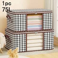 1 Túi Bảo Quản Lớn Thousand Birds Họa Tiết Kẻ Cửa Sổ Trong Suốt Tay Cầm Gia Cố Dây Kéo Cứng Tổ Chức Túi Đựng Quần Áo Chăn, Túi Bảo Quản Quần Áo Lớn, Hộp Đựng Chăn Mền Và Chăn, Túi Bảo Quản Dung Lượng Lớn, Chăn Chống Bụi Dụng Cụ Tổ Chức Dây Kéo, Túi Đựng Quần Áo Có Thể Gập Lại Có Tay Cầm Đồ Tổ Chức Trường Học Túi Túi đựng đồ cho giáo viên - Nhiều màu - Xem 1