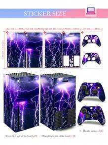 1 Set Of Game Console Skins With Printed Pattern For Xbox Series X (5 Pcs/set) - Multicolor - View 6
