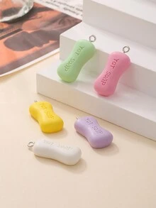 5入組模擬肥皂diy吊墜耳環項鍊鑰匙扣袋子手工珠寶配件(隨機顏色)